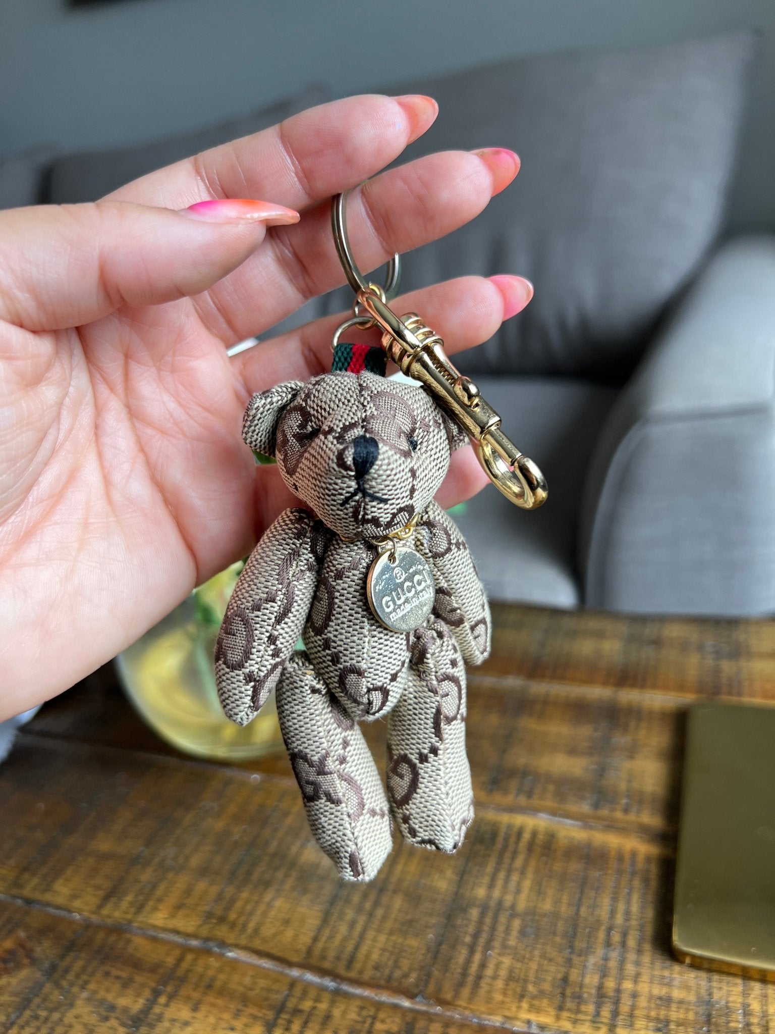 Gucci Supreme Canvas Teddy Bear Charm - Next Door Luxury