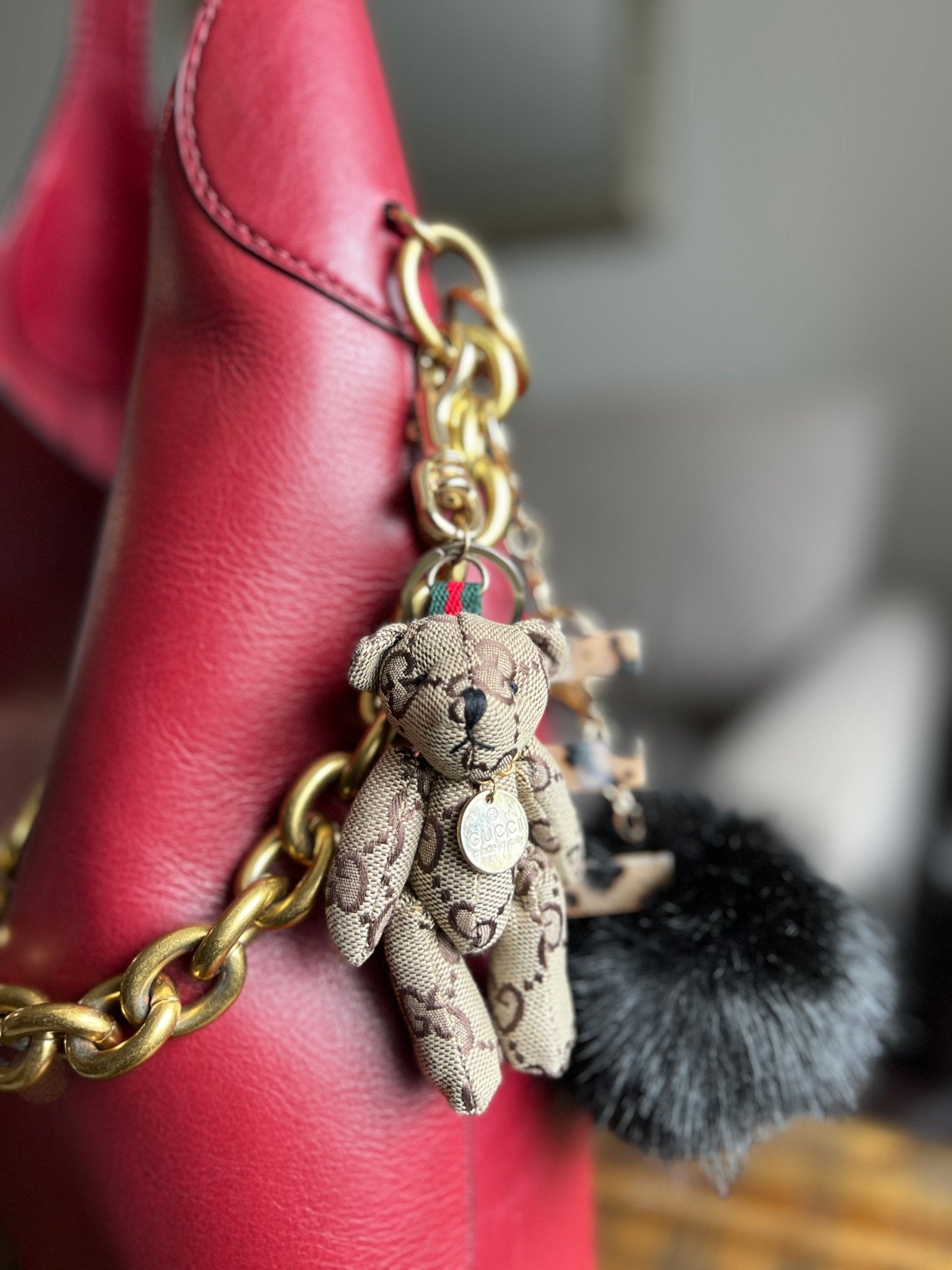 Gucci Supreme Canvas Teddy Bear Charm - Next Door Luxury