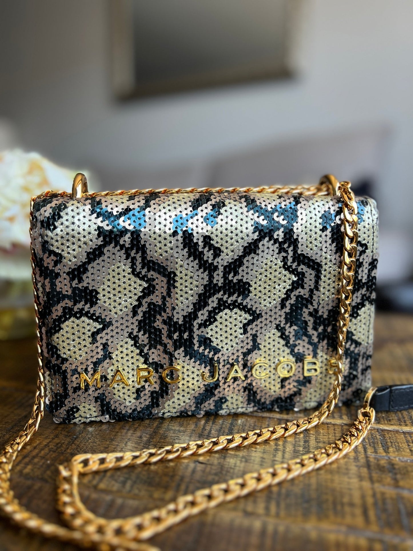 Marc Jacobs Sequin Snake Print Shoulder Bag - Next Door Luxury