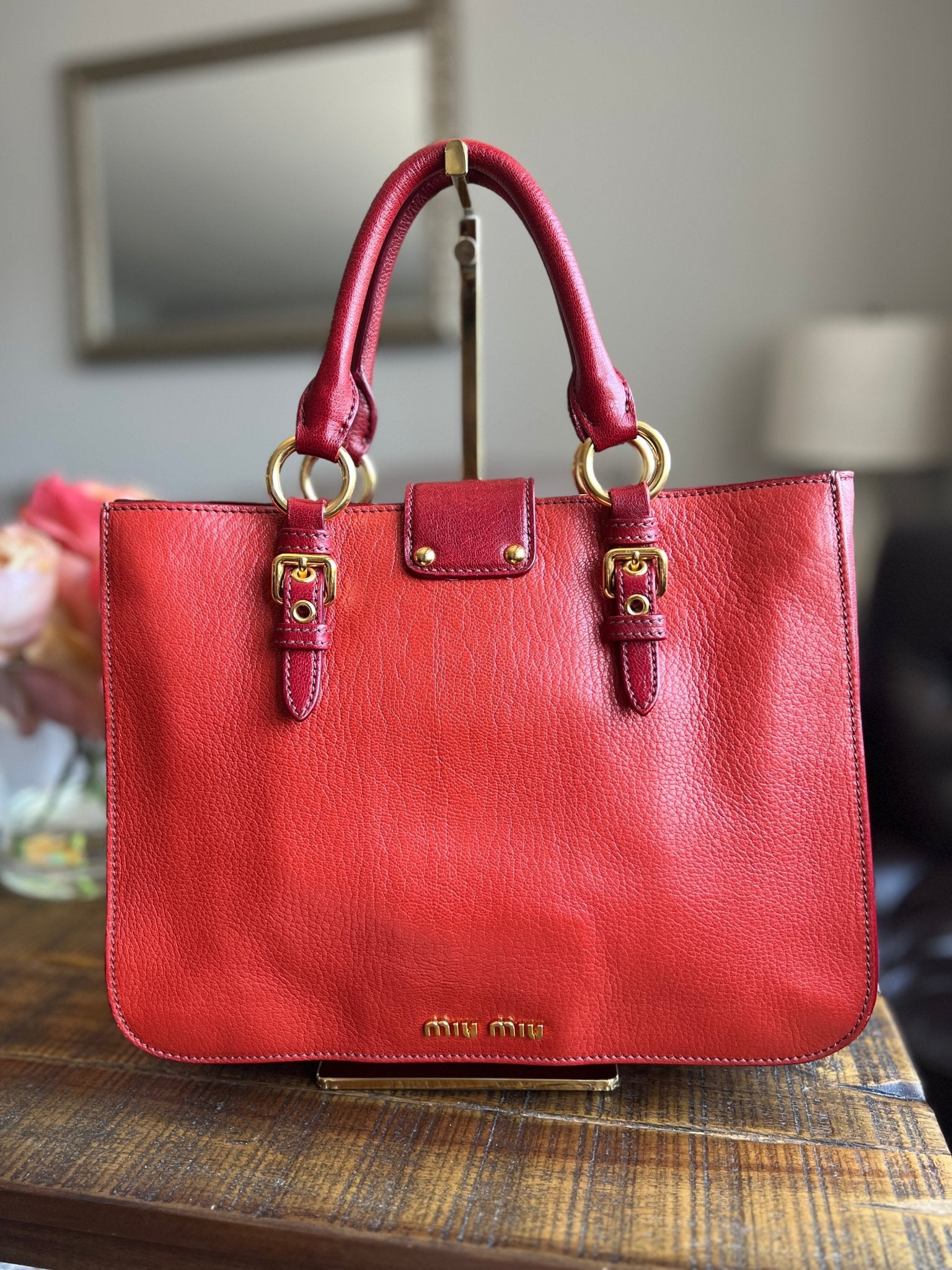 Miu Miu Bicolor Madras Tote - Next Door Luxury